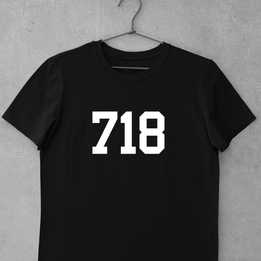 718 Area Code Shirt, New York, Staten Island, Queens, Brooklyn, Bronx, NYC